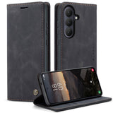 Samsung Galaxy S26 CASEME Kunstskinn Flip Deksel m. Stativfunksjon & Kortholder - Svart