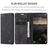 Samsung Galaxy S26 CASEME Kunstskinn Flip Deksel m. Stativfunksjon & Kortholder - Svart