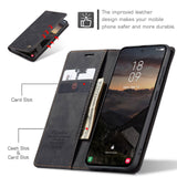 Samsung Galaxy S26 CASEME Kunstskinn Flip Deksel m. Stativfunksjon & Kortholder - Svart