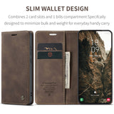 Samsung Galaxy S26 CASEME Kunstskinn Flip Deksel m. Stativfunksjon & Kortholder - Brun