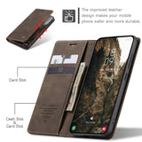 Samsung Galaxy S26 CASEME Kunstskinn Flip Deksel m. Stativfunksjon & Kortholder - Brun