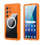 Samsung Galaxy S26 Ultra Redpebber Vanntett Hybrid Plast Deksel – MagSafe Kompatibel – Oransje