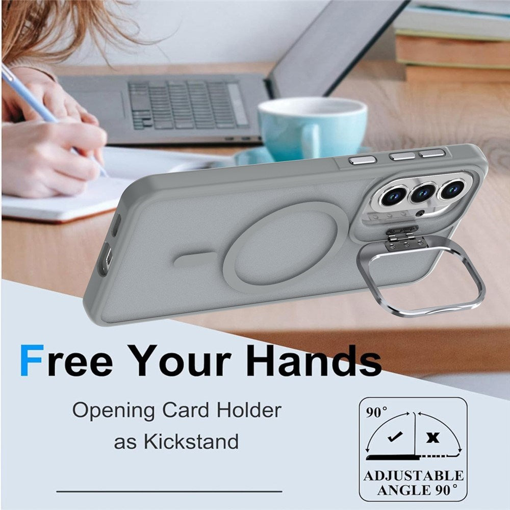 Samsung Galaxy A37 EIDERWOOD Hybrid Deksel med Kickstand – MagSafe Kompatibel – Grå