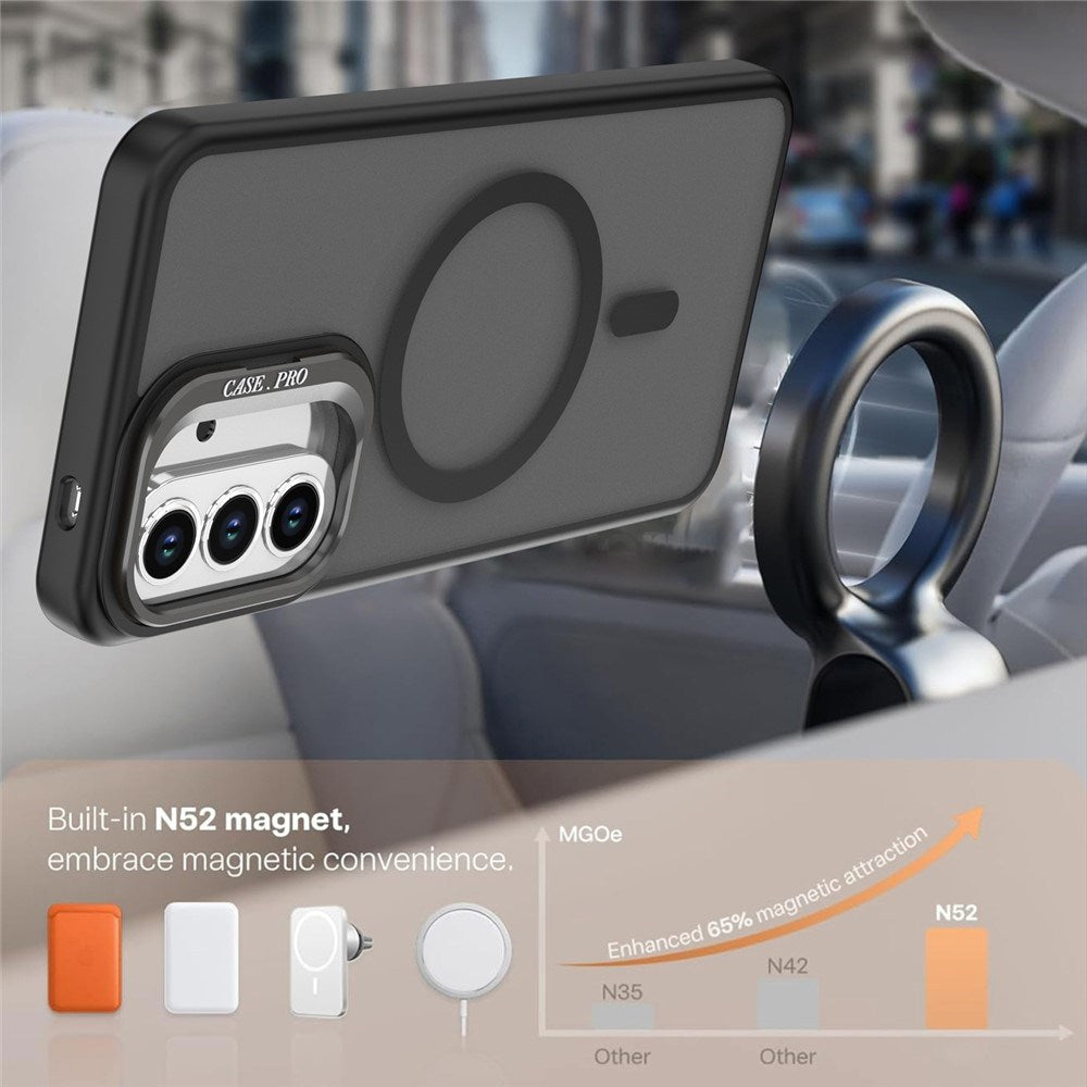 Samsung Galaxy A57 EIDERWOOD Hybrid Deksel med Kickstand – MagSafe Kompatibel – Svart