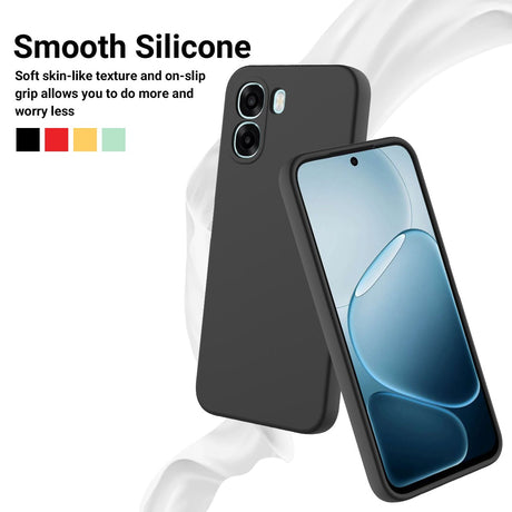 OPPO A6x EIDERWOOD Silikon Deksel med Stropp - Svart