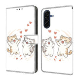Samsung Galaxy A37 EIDERWOOD Kunstskinn Deksel med Innebygd Kortholder & Stativfunksjon - Katter & Hjerter
