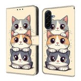 Samsung Galaxy A57 EIDERWOOD Kunstskinn Deksel med Innebygd Kortholder & Stativfunksjon - Katter