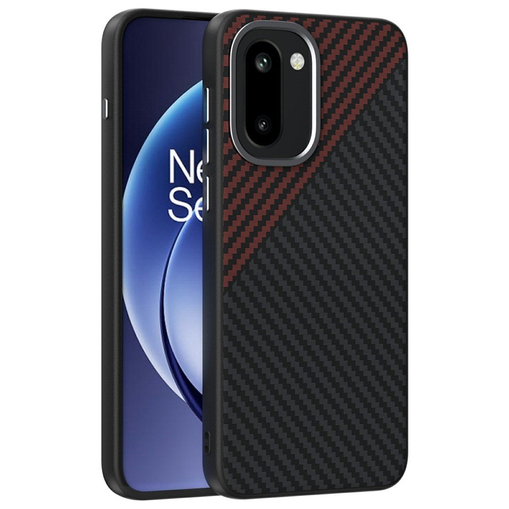 OnePlus 15R EIDERWOOD Magnetisk Carbon Deksel - MagSafe Kompatibel - Svart / Rød