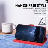Xiaomi 17 Ultra EIDERWOOD Kunstskinn Flip Deksel m. Kortholder & Stativfunksjon - Rød