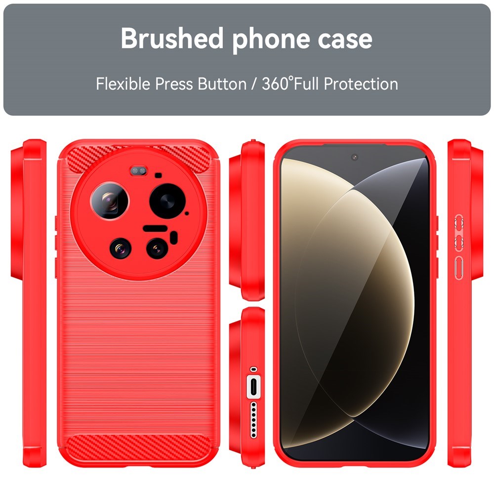 Xiaomi 17 Ultra EIDERWOOD Brushed Carbon Deksel - Rød
