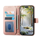 iPhone 18 Pro / 17 Pro EIDERWOOD Kunstskinn Flip Deksel m. Tekstur & Stropp - Rosa