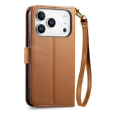 iPhone 18 Pro Max / 17 Pro Max EIDERWOOD Kunstskinn Flip Deksel m. Tekstur & Stropp - Brun
