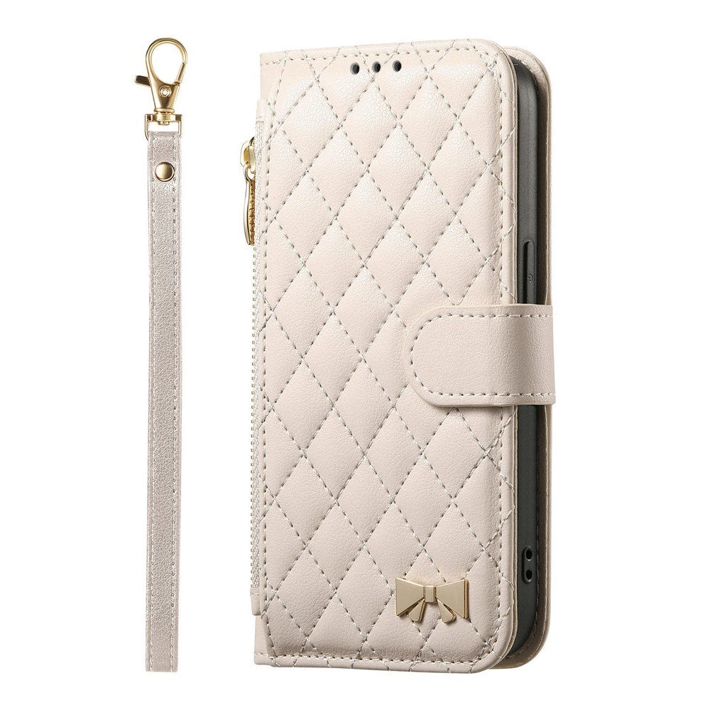 iPhone 18 Pro Max / 17 Pro Max EIDERWOOD Kunstskinn Flip Deksel m. Tekstur & Stropp - Hvit