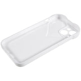 iPhone 14 3D Plastdeksel Fleksibel m. Hjerte - Hvit