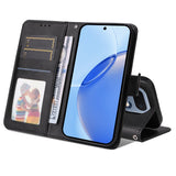 Realme 16 Pro EIDERWOOD Kunstskinn Flip Deksel m. Stropp - Svart