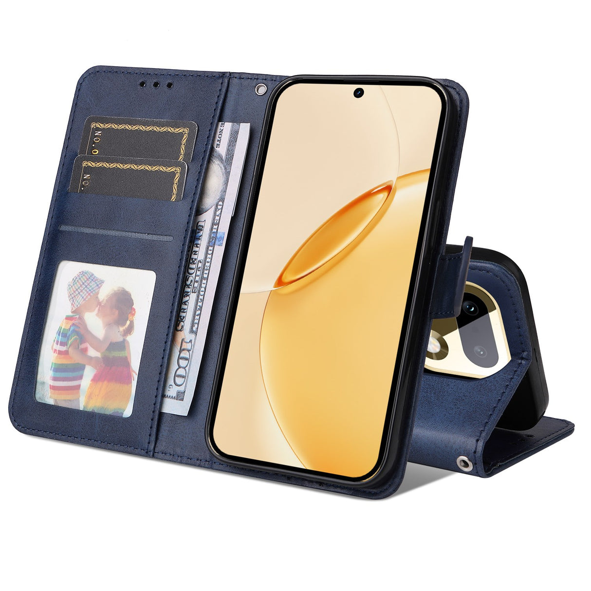 Realme 16 Pro+ EIDERWOOD Kunstskinn Flip Deksel m. Stropp - Blå