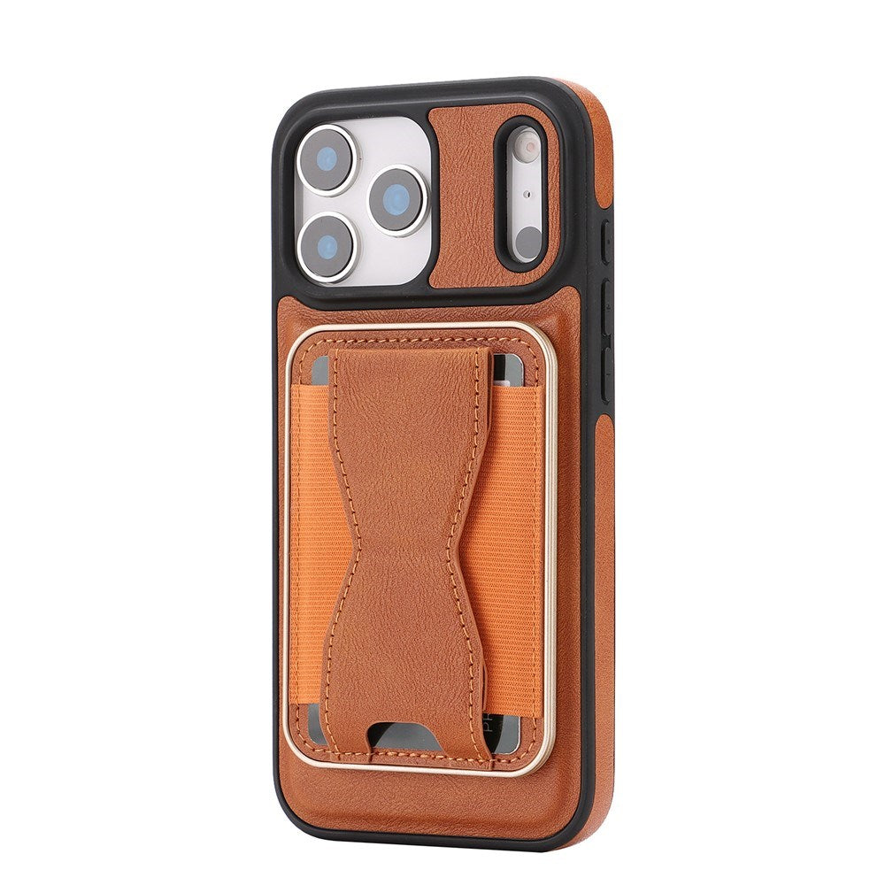 iPhone 17 Pro EIDERWOOD Kunstskinn Bak Deksel m. Kortholder & Stativfunksjon - MagSafe Kompatibel - Brun