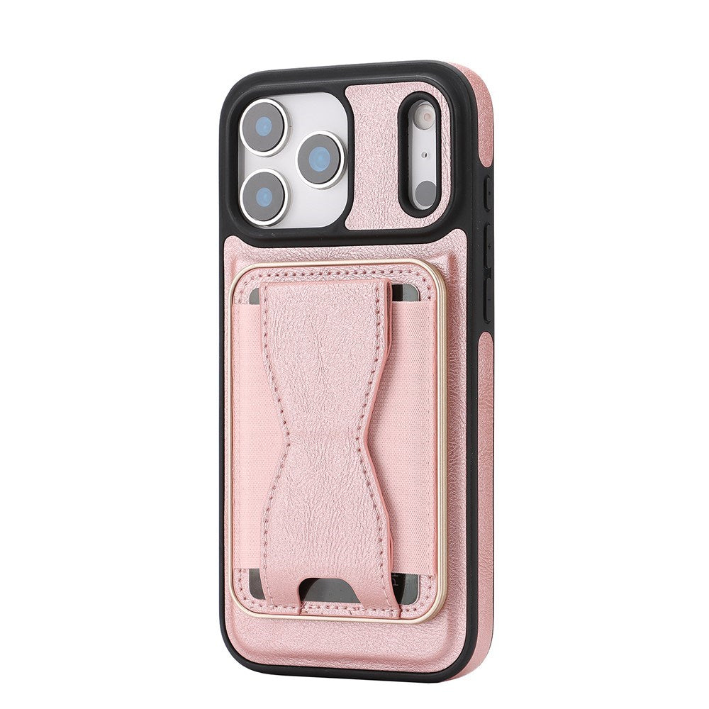 iPhone 17 Pro EIDERWOOD Kunstskinn Bak Deksel m. Kortholder & Stativfunksjon - MagSafe Kompatibel - Rosa