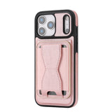 iPhone 17 Pro EIDERWOOD Kunstskinn Bak Deksel m. Kortholder & Stativfunksjon - MagSafe Kompatibel - Rosa