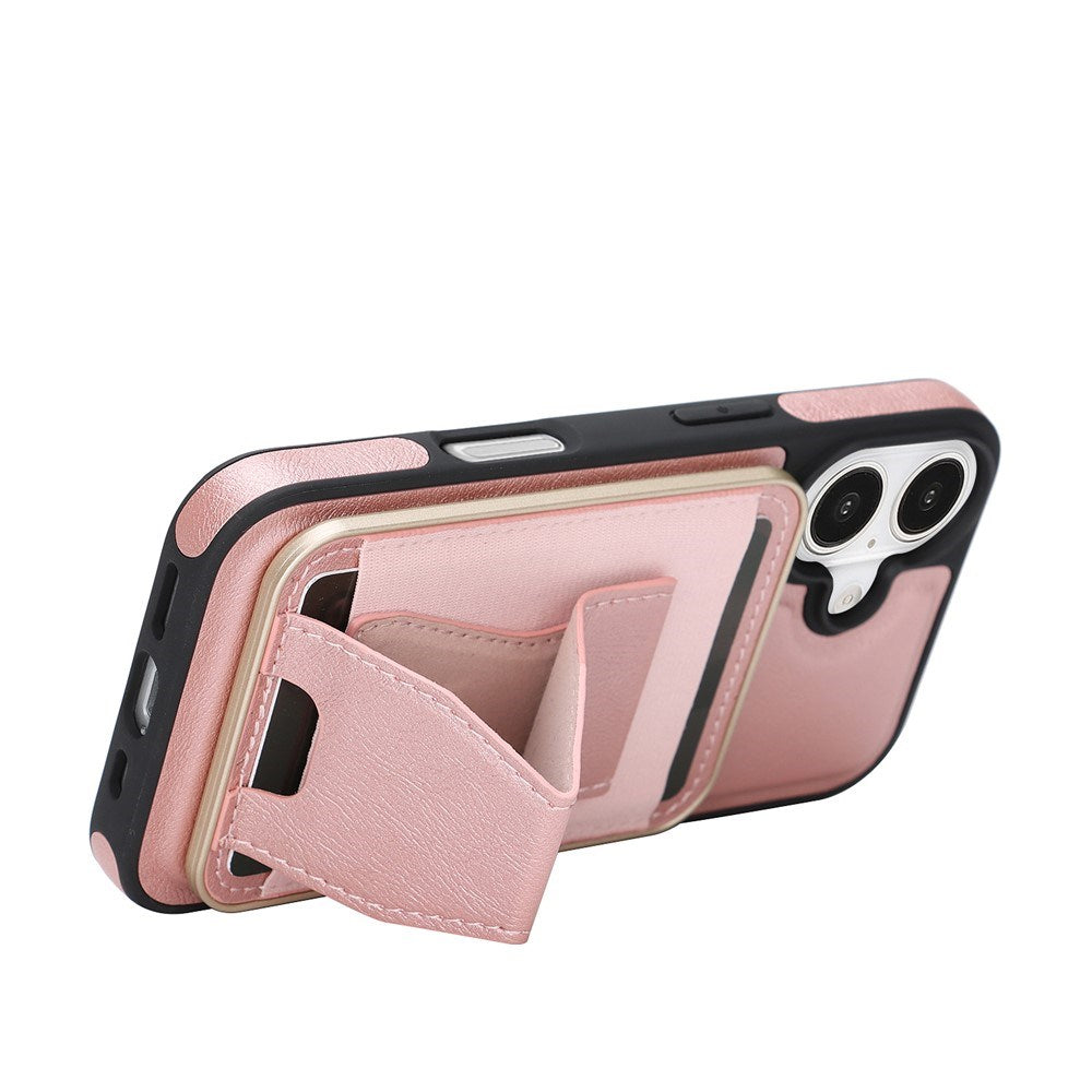 iPhone 17 EIDERWOOD Kunstskinn Bak Deksel m. Kortholder & Stativfunksjon - MagSafe Kompatibel - Rosa