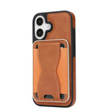 iPhone 17 EIDERWOOD Kunstskinn Bak Deksel m. Kortholder & Stativfunksjon - MagSafe Kompatibel - Brun