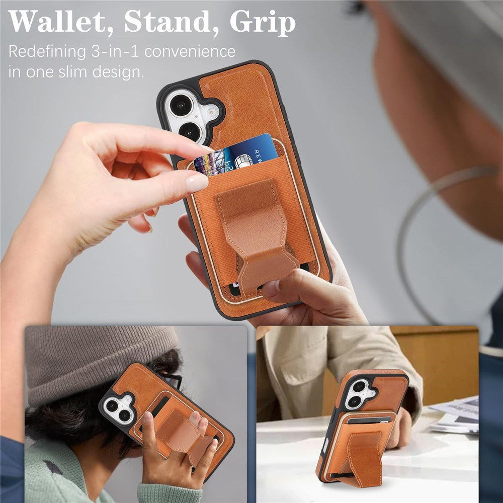 iPhone 17 EIDERWOOD Kunstskinn Bak Deksel m. Kortholder & Stativfunksjon - MagSafe Kompatibel - Brun