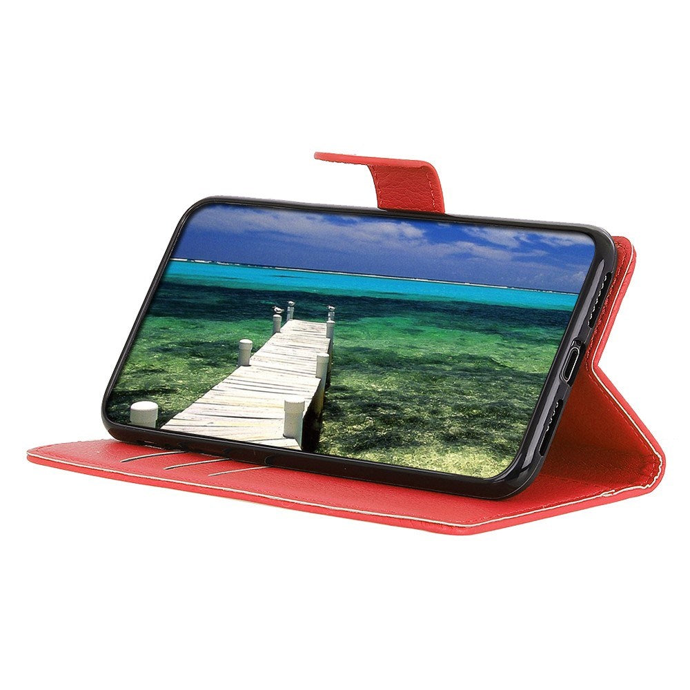 Motorola Edge 70 Fusion EIDERWOOD Kunstskinn Flip Deksel m. Kortholder & Støttefunksjon – Rød