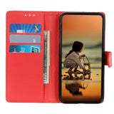 Motorola Edge 70 Fusion EIDERWOOD Kunstskinn Flip Deksel m. Kortholder & Støttefunksjon – Rød