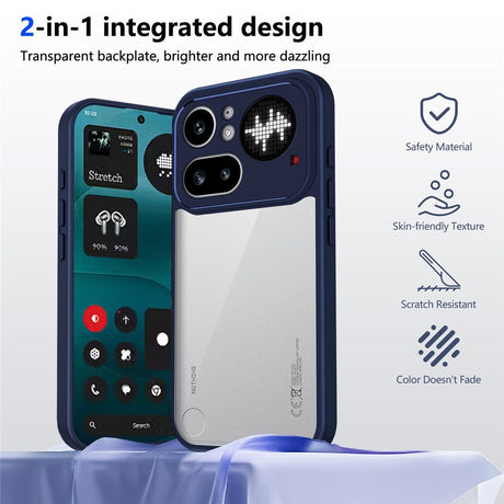 Nothing Phone (4a) Pro Hybrid Mobil Deksel - Gjennomsiktig / Blå