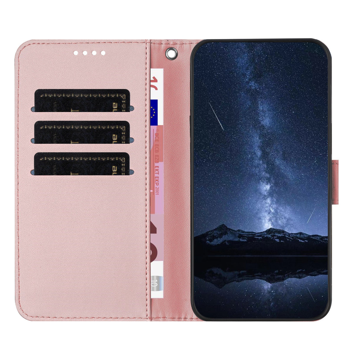 Xiaomi Redmi A7 Pro EIDERWOOD Kunstskinn Flip Deksel m. Kortlomme & Stativfunksjon - Rose Gold