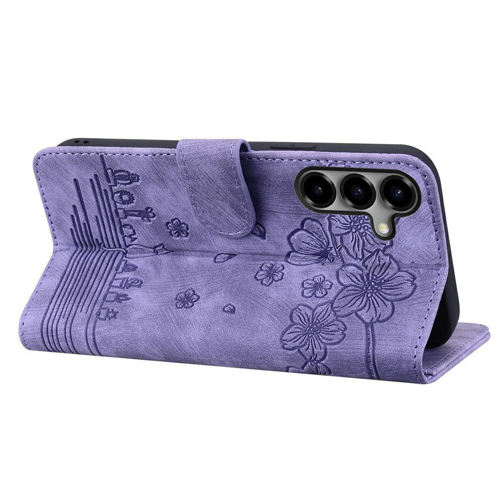 Samsung Galaxy S26 EIDERWOOD Flip Deksel med Trykk / Kortholder / Stropp - Lilla