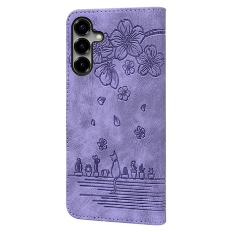 Samsung Galaxy S26 EIDERWOOD Flip Deksel med Trykk / Kortholder / Stropp - Lilla