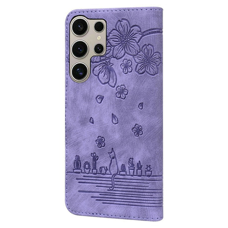 Samsung Galaxy S26 Ultra EIDERWOOD Flip Deksel med Trykk / Kortholder / Stropp - Lilla