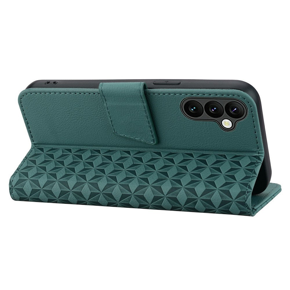 Samsung Galaxy A57 EIDERWOOD Flip Deksel med Trykk - Kortholder & Stropp - Grønn