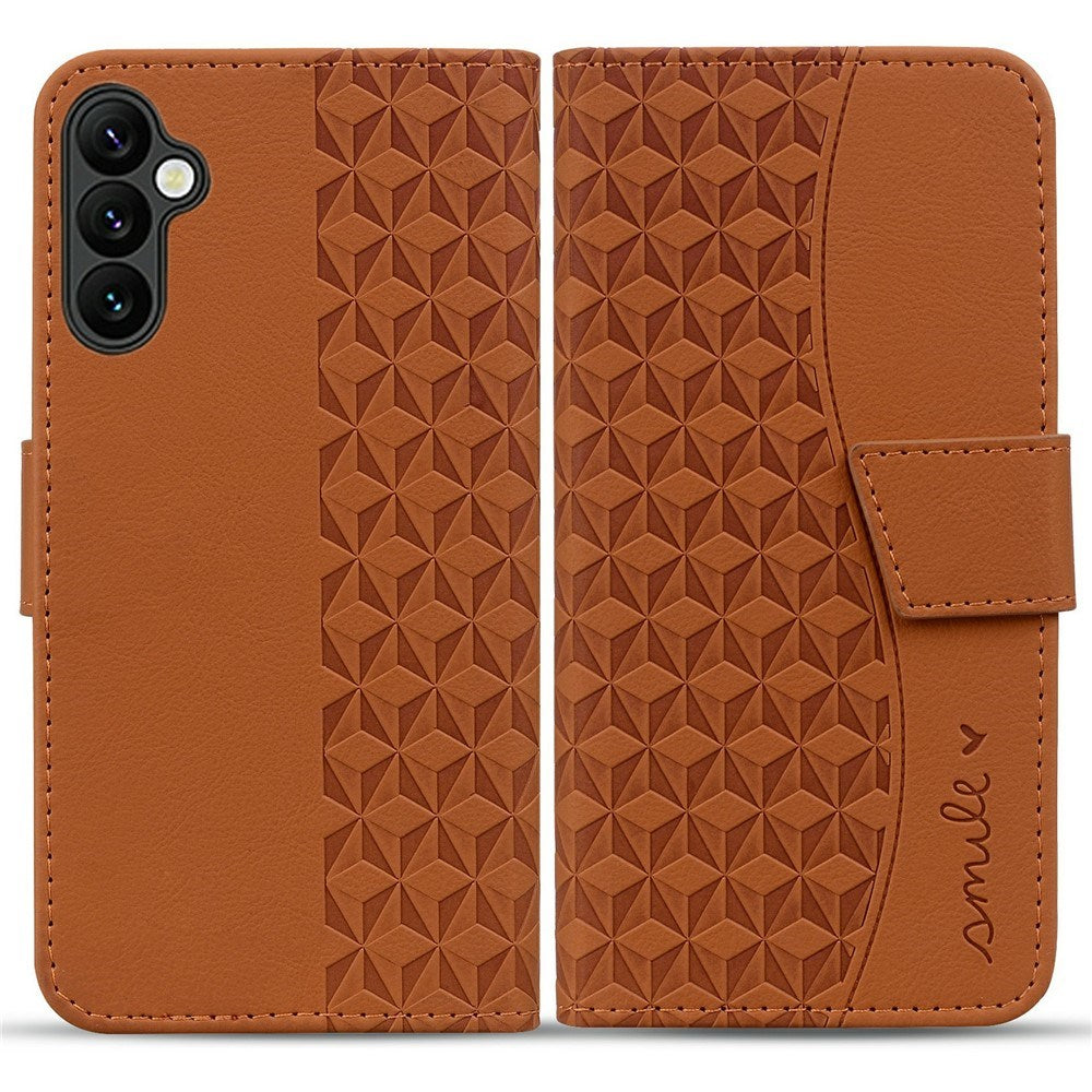 Samsung Galaxy A57 EIDERWOOD Flip Deksel med Trykk - Kortholder & Stropp - Brun
