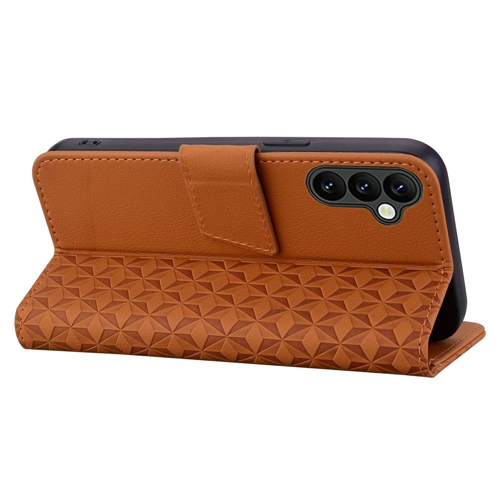 Samsung Galaxy A57 EIDERWOOD Flip Deksel med Trykk - Kortholder & Stropp - Brun