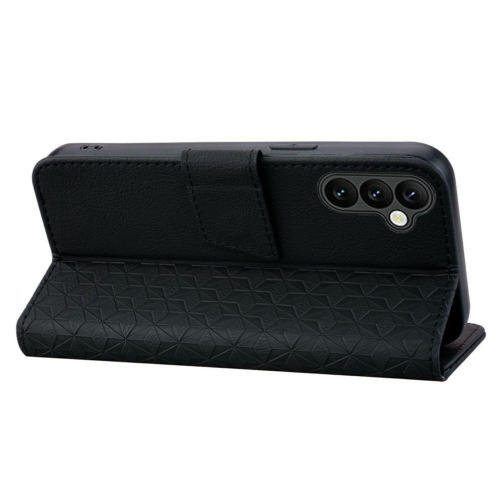 Samsung Galaxy A57 EIDERWOOD Flip Deksel med Trykk - Kortholder & Stropp - Svart