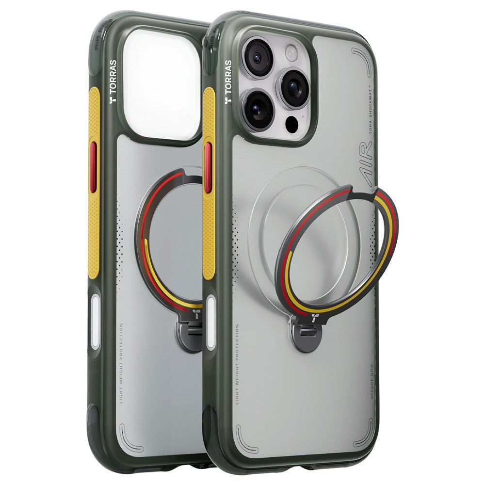 iPhone 16 Pro TORRAS Ostand Q3 Air Deksel med 360° Støtte – MagSafe Kompatibel - Germany Iron