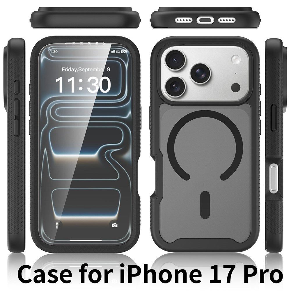 iPhone 18 Pro / 17 Pro EIDERWOOD 2-i-1 Matt Hybrid Plast Deksel m. Skjermbeskyttelsesfilm - MagSafe Kompatibel - Svart