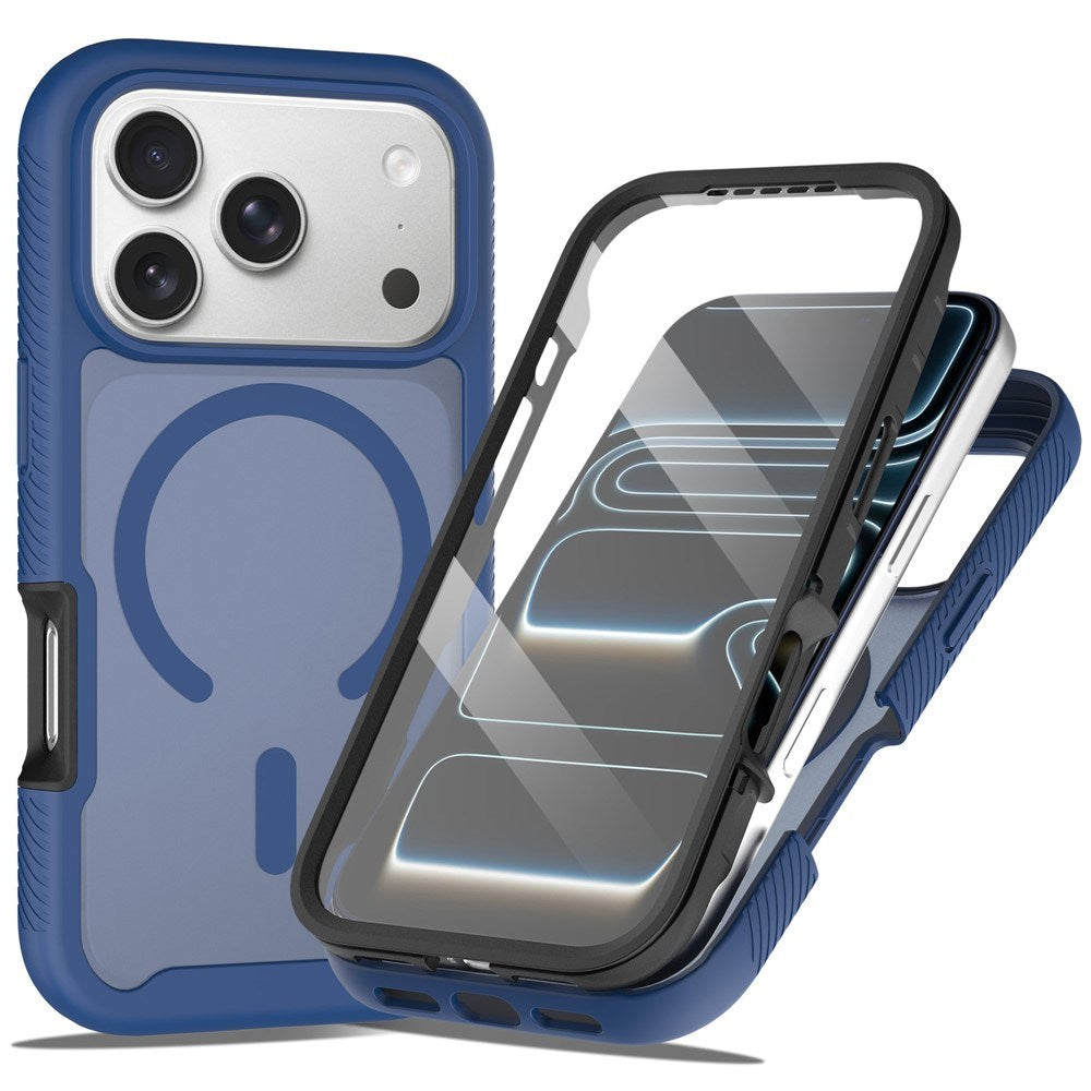 iPhone 18 Pro / 17 Pro EIDERWOOD 2-i-1 Matt Hybrid Plast Deksel m. Skjermbeskyttelsesfilm - MagSafe Kompatibel - Blå