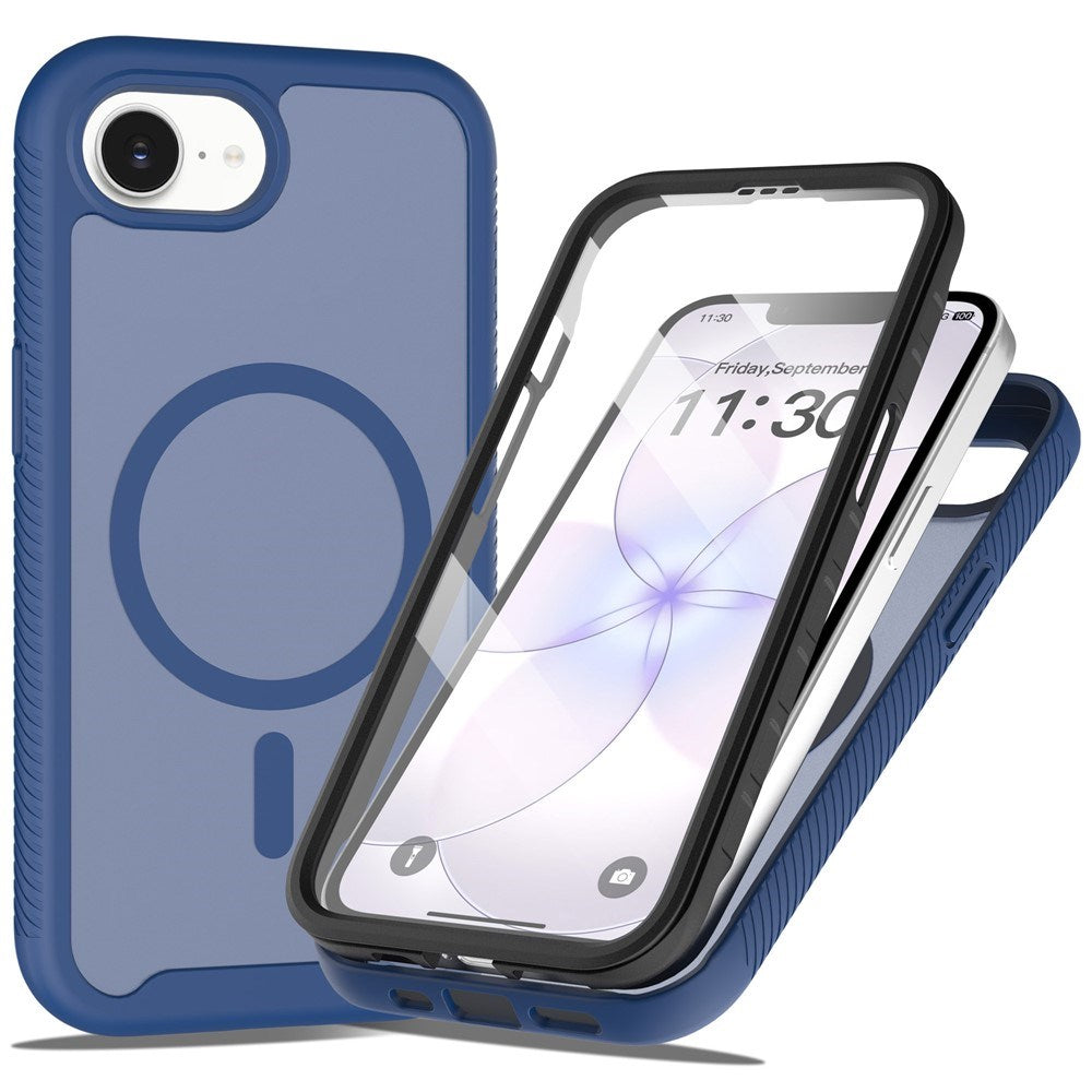 iPhone 17e / 16e EIDERWOOD Matt Hybriddeksel med Skjermbeskytterramme - Blå