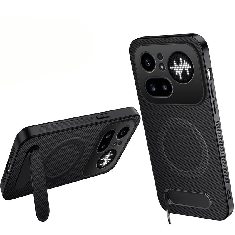 Nothing Phone (4a) Pro EIDERWOOD Hybrid Deksel med Stativ - Svart