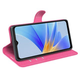 OPPO A17 EIDERWOOD Kunstskinn Flip Deksel m. Kortholder & Stativfunksjon - Pink