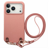 iPhone 17 Pro EIDERWOOD Kunstskinn Bakside Deksel m. Stropp - Rosa