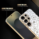 Samsung Galaxy S26 Ultra EIDERWOOD Hybrid Plast Deksel m. Blomster & Diamant Kamera - Hvit