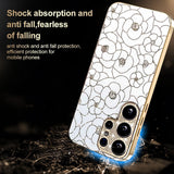 Samsung Galaxy S26 Ultra EIDERWOOD Hybrid Plast Deksel m. Blomster & Diamant Kamera - Hvit