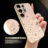 Samsung Galaxy S26 Ultra EIDERWOOD Hybrid Plast Deksel m. Blomster & Diamant Kamera - Rosa