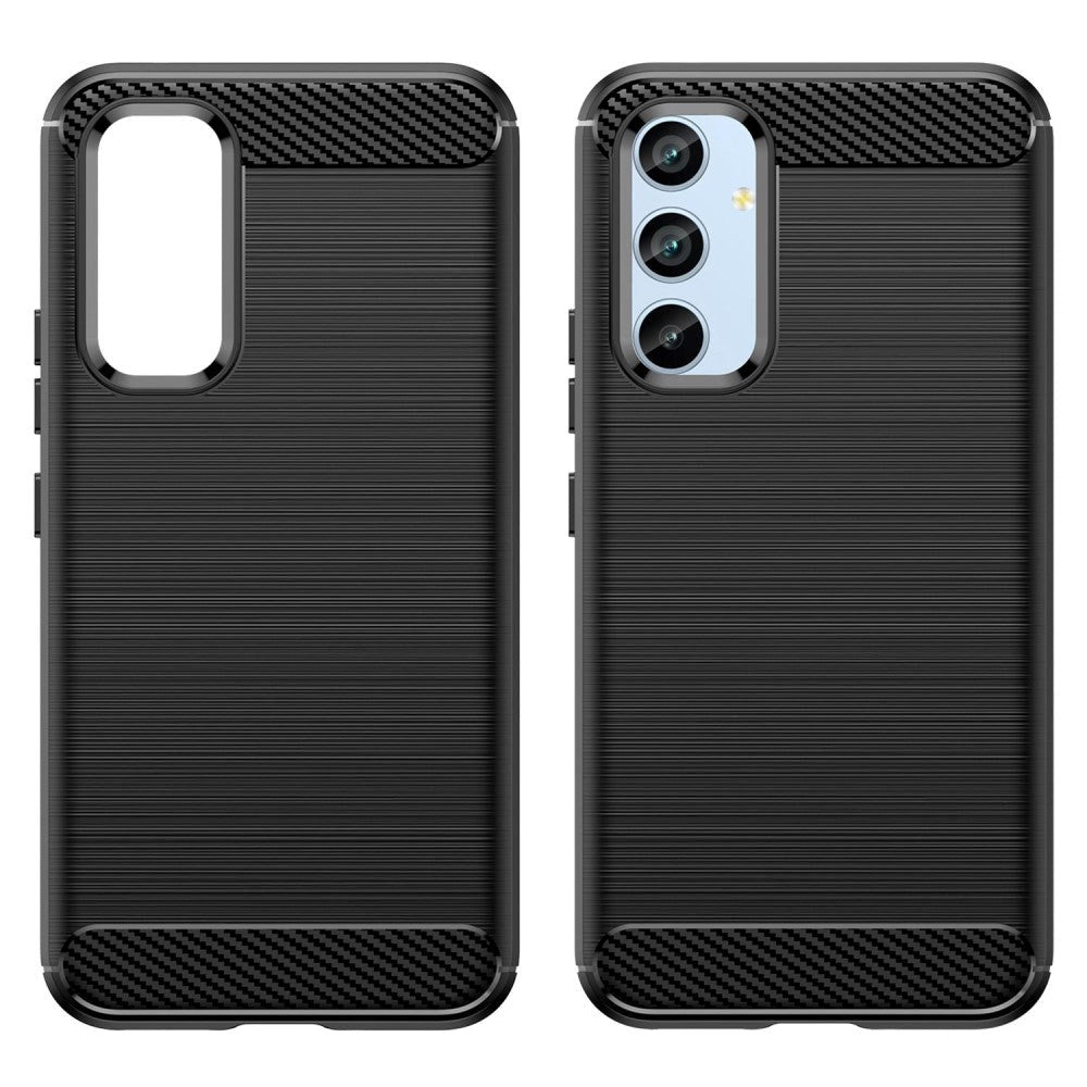 Samsung Galaxy A54 (5G) Brushed Carbon Fiber Fleksibelt Plast Deksel - Svart