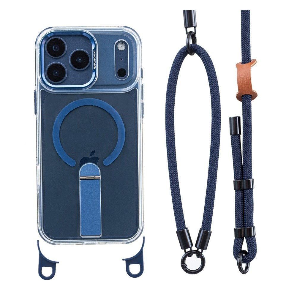 iPhone 17 Pro EIDERWOOD Deksel med Stativfunksjon & Skulder- / Håndleddsstropp - MagSafe Kompatibel - Blå