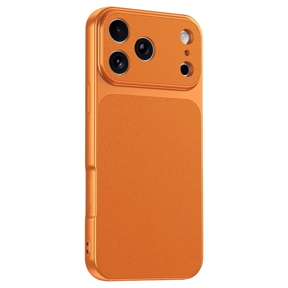 iPhone 17 Pro EIDERWOOD Hybrid Bakdeksel med Kunstskinn – Oransje